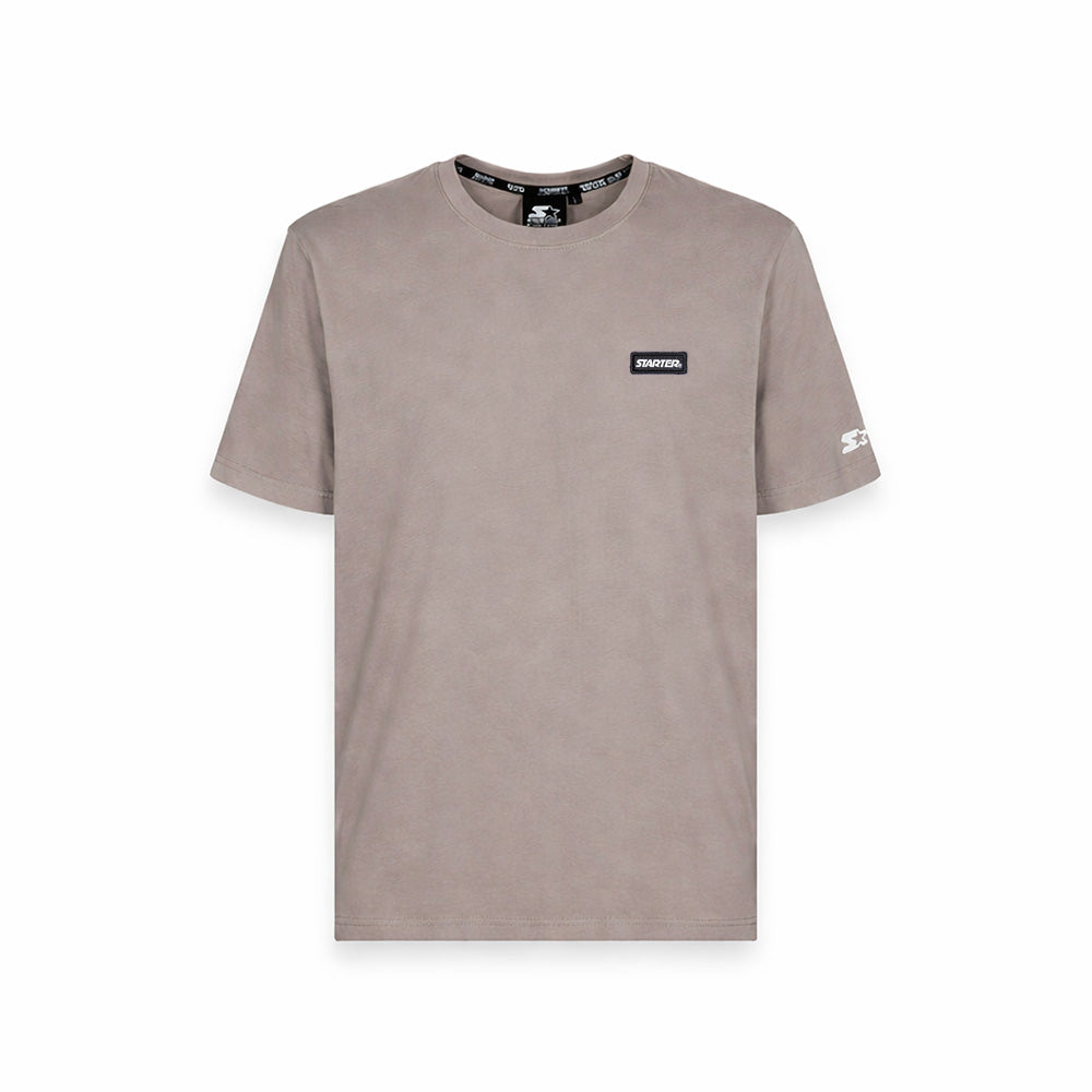 T-shirt Minimal con Logo Frontale TAUPE