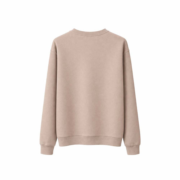 Felpa Girocollo Basic con Stampa Logo Iconica TAUPE