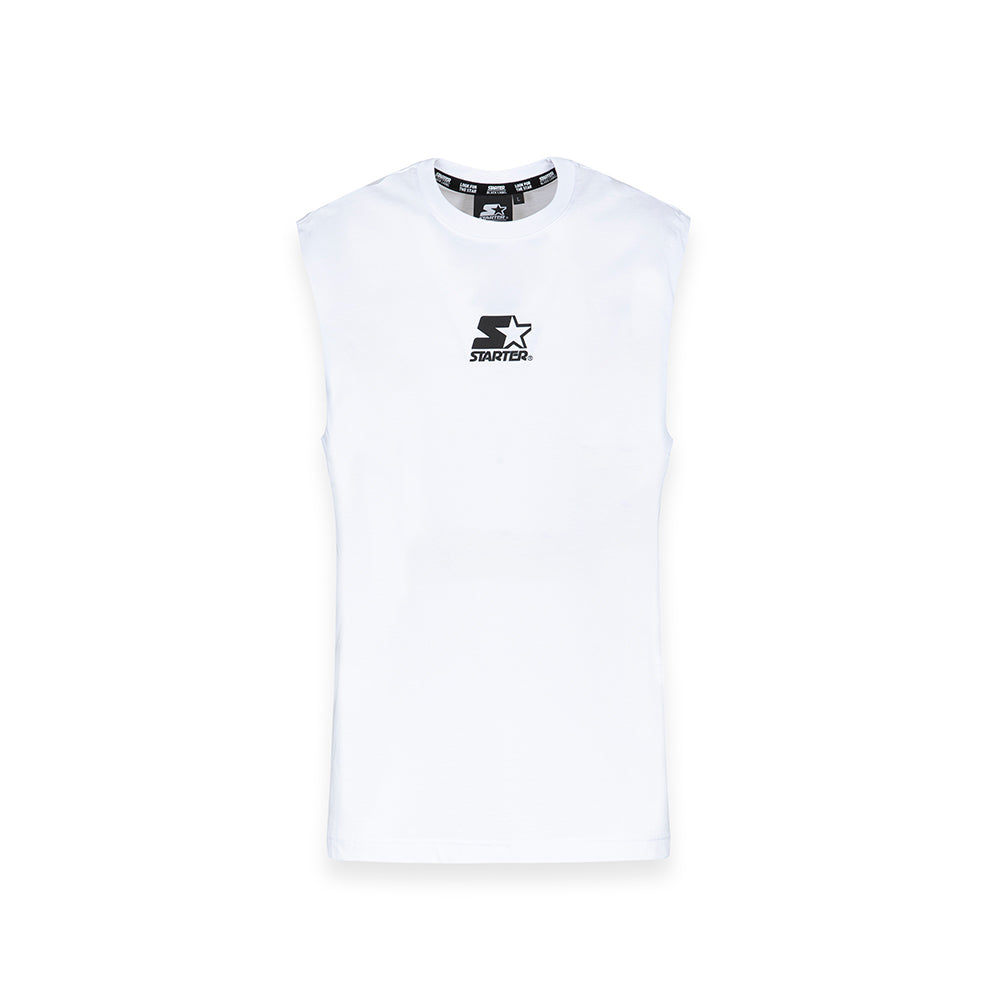 Smanicato in jersey minimal con stampa iconica BIANCO