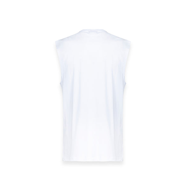 Smanicato in jersey minimal con stampa iconica BIANCO