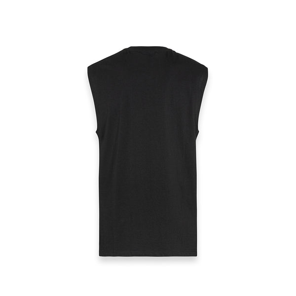 Smanicato in jersey minimal con stampa iconica NERO