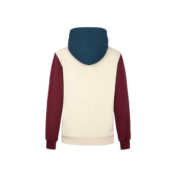 Felpa con cappuccio Color Block CREMA