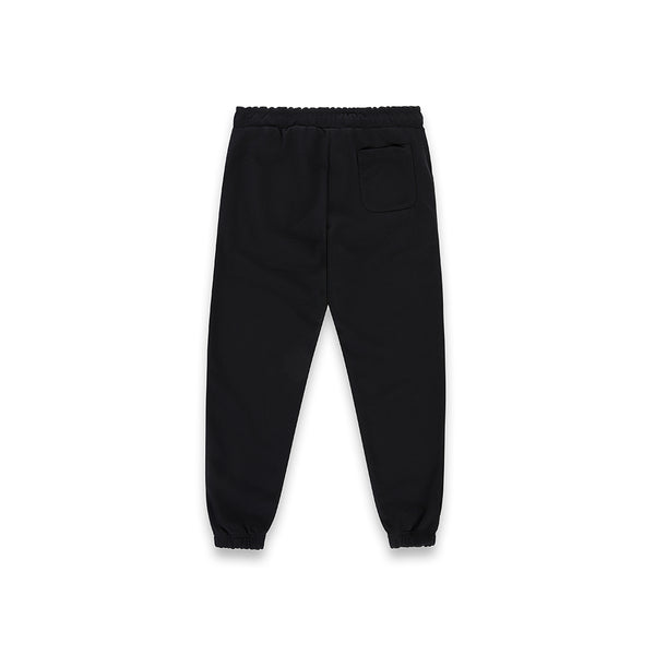 Pantalone Relaxed fit in felpa con vita elasticizzata e logo ricamato NERO