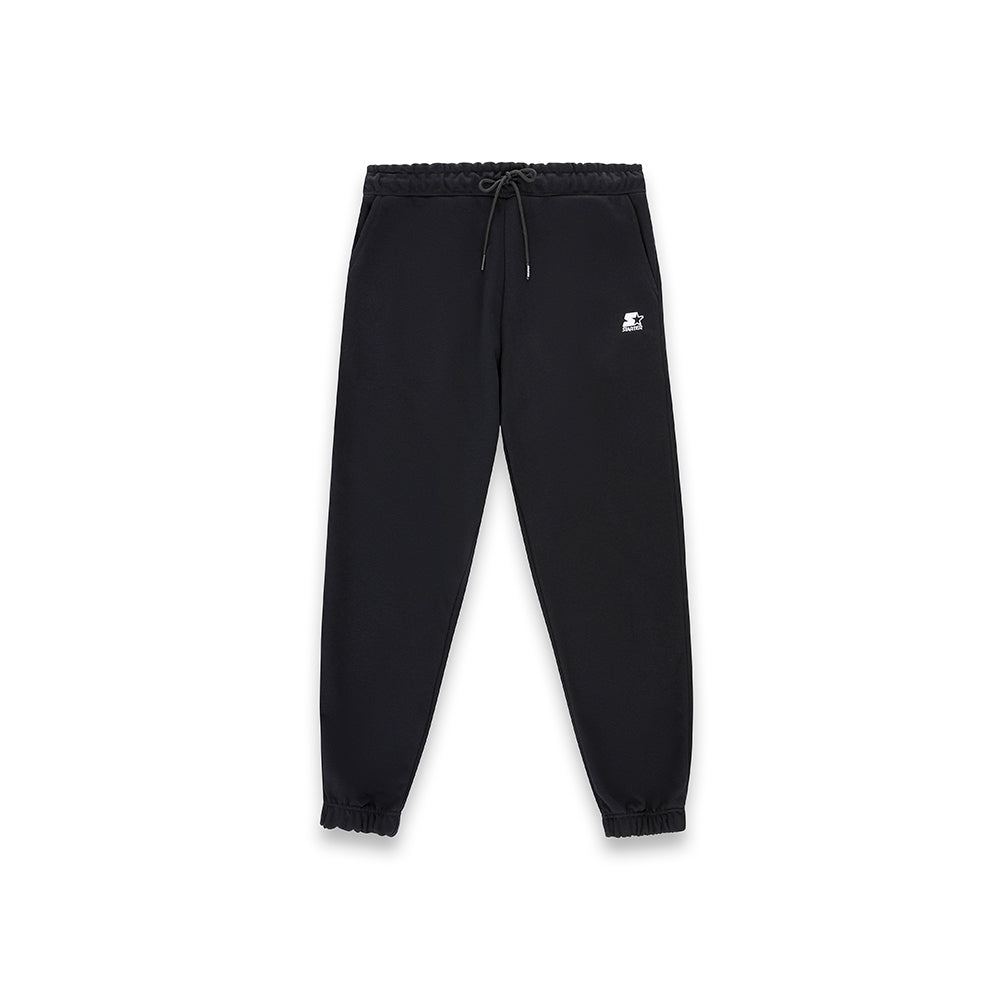 Pantalone Relaxed fit in felpa con vita elasticizzata e logo ricamato NERO