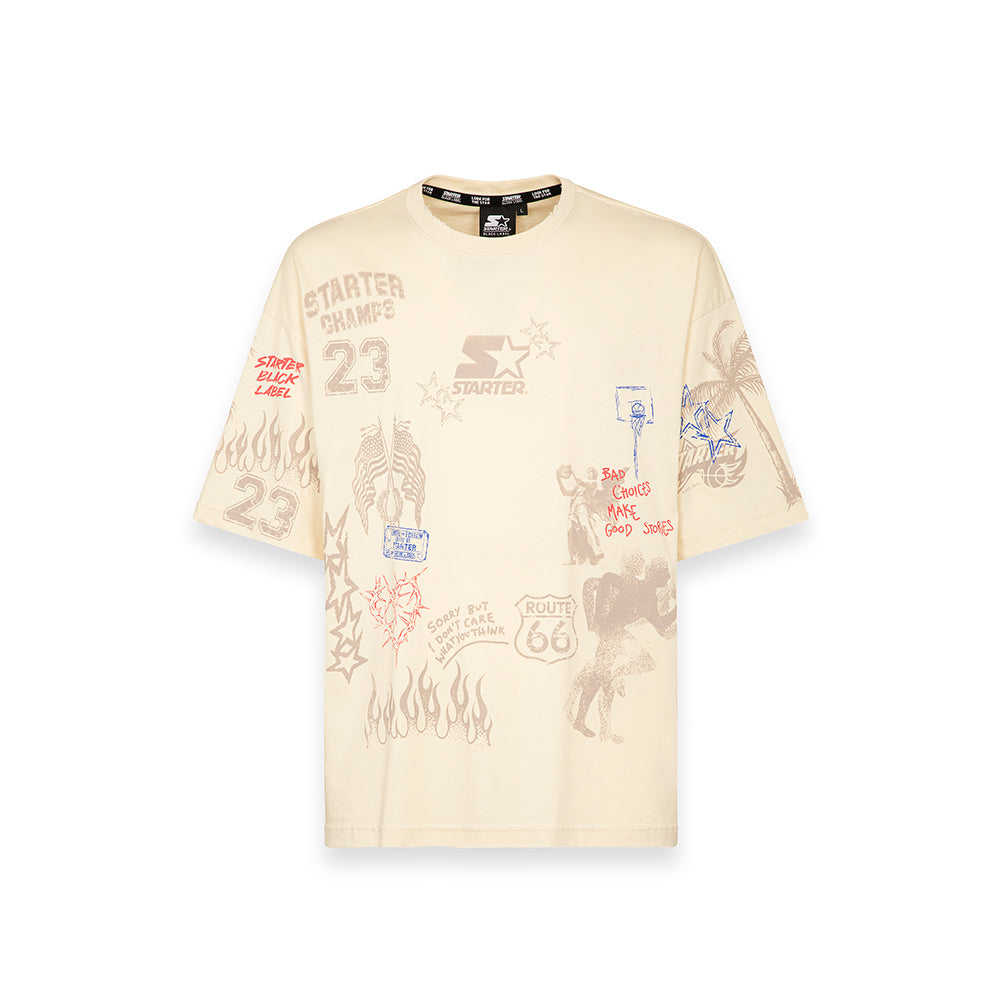 T-shirt Relaxed fit Street Collage Graphic CREMA