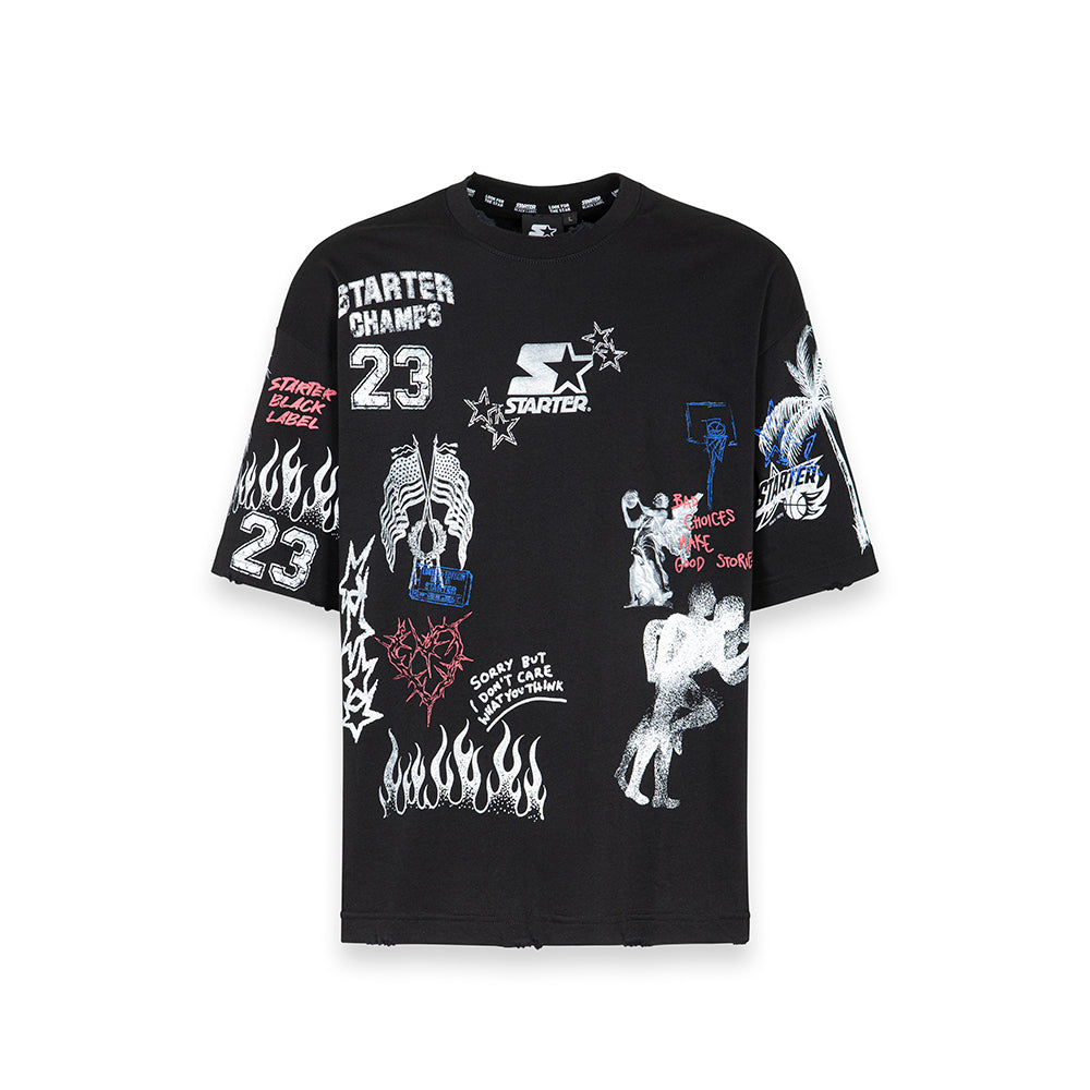 T-shirt Relaxed fit Street Collage Graphic NERO