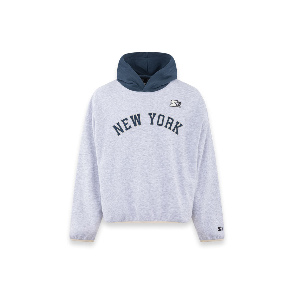 NEW YORK VARSITY – Felpa Relaxed Fit Uomo Grigio Melange