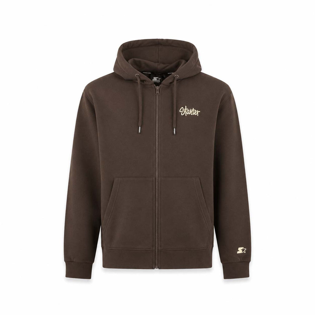 Felpa Uomo Invernale Full Zip Script con Cappuccio TERRA