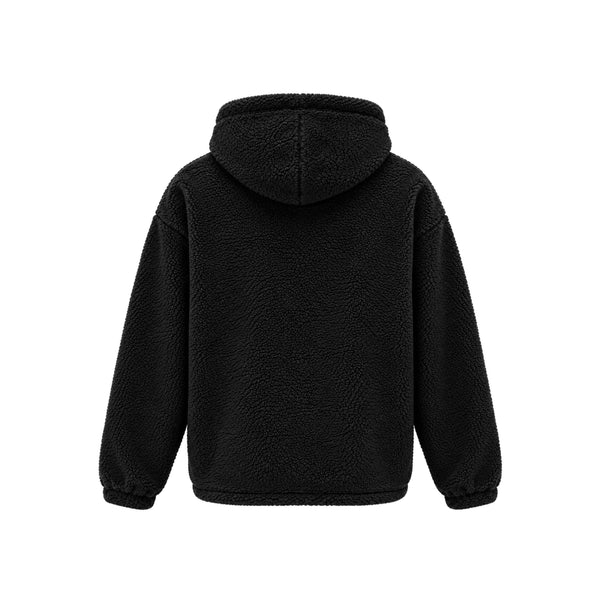 Felpa Teddy Uomo con Cappuccio e Zip NERO