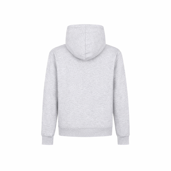 Felpa hoodie da uomo basic ricamata GRIGIO MELANGE