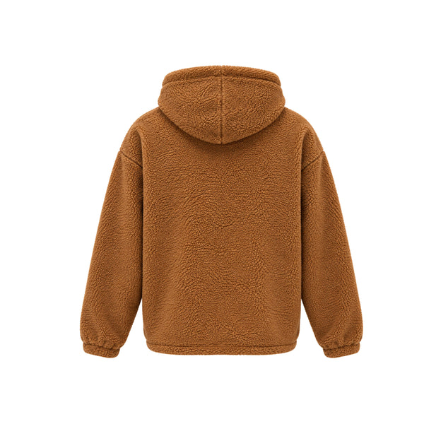 Felpa Teddy Uomo con Cappuccio e Zip BISCOTTO