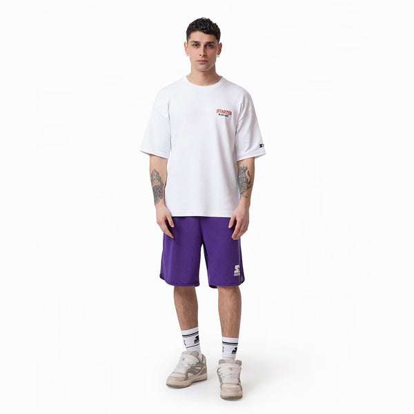 Bermuda  in rete con bordo rifinito VIOLA