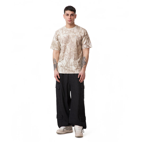 T-shirt oversize con stampa all over