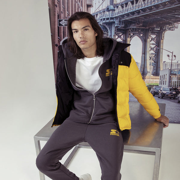 Pantaloni da uomo jogger Iconic Starter PIOMBO/GIALLO OCRA