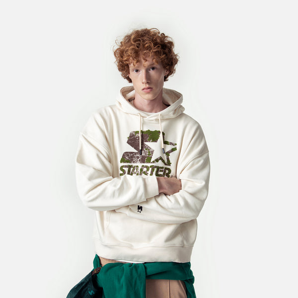 Felpa con cappuccio muschio print