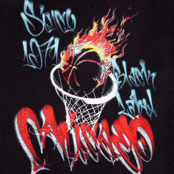 T-shirt da bambino urban graffiti con stampa laterale NERO