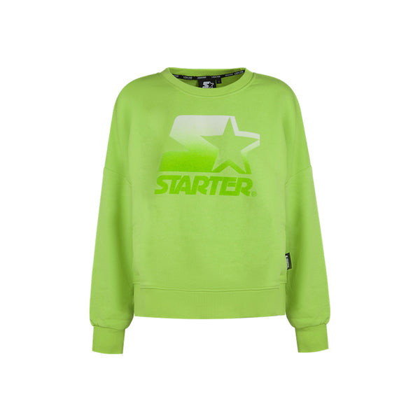 Felpa girocollo crop LIME