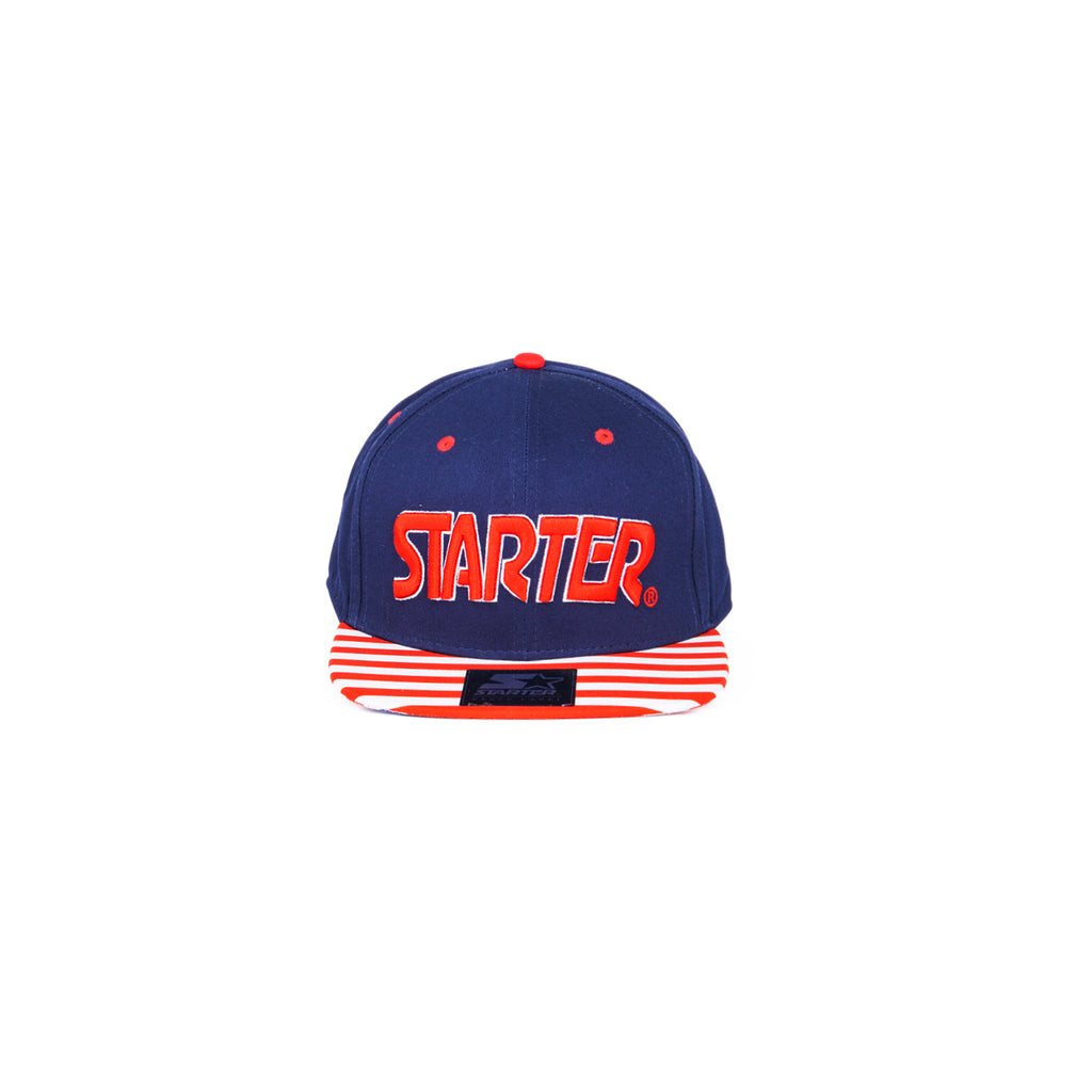 Cappello blu e visiera a righe
