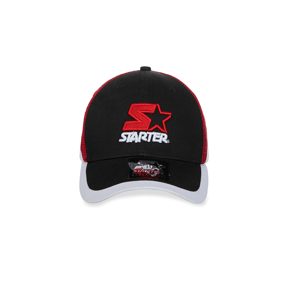 Cappellino Trucker Unisex Nero, Rosso e Bianco con Logo Ricamato