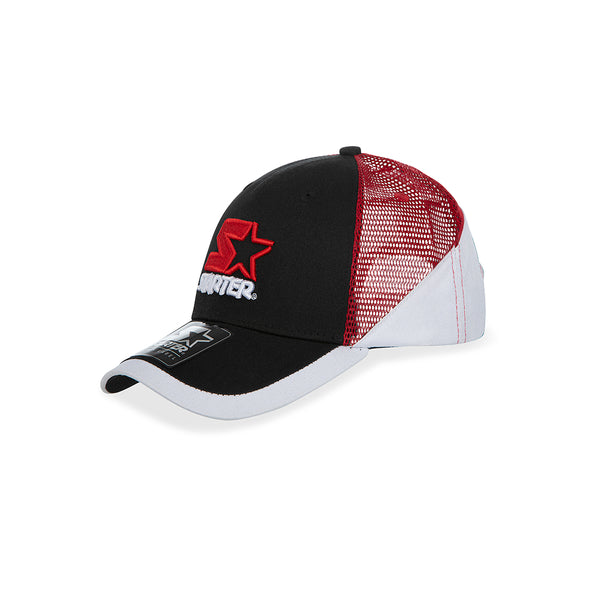 Cappellino Trucker Unisex Nero, Rosso e Bianco con Logo Ricamato