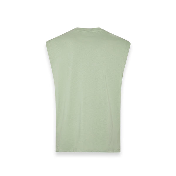 Smanicato in jersey minimal con stampa iconica VERDE POLVERE