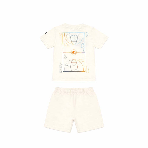 Completo da Bambino piccolo Estivo – Stile Basketball Court con Stampa New York CREMA