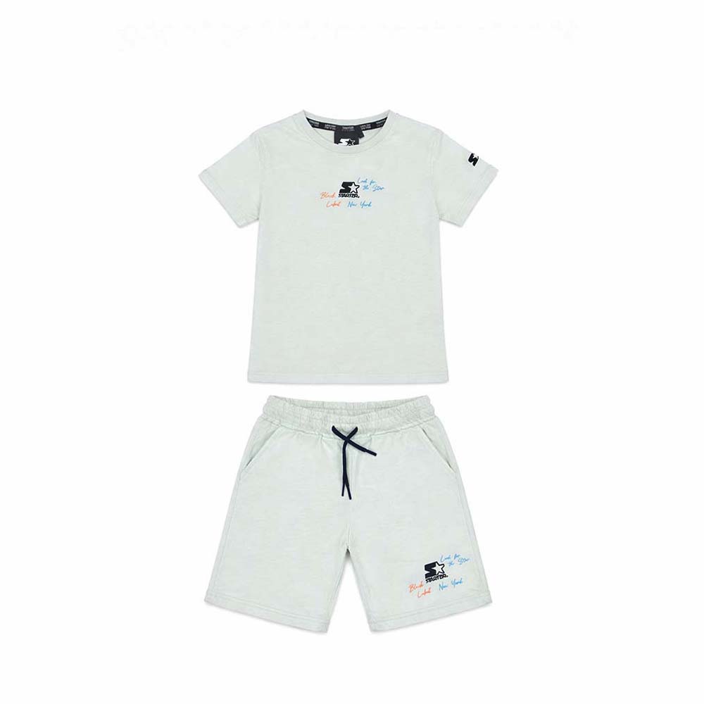 Completo da Bambino piccolo Estivo – Stile Basketball Court con Stampa New York CELESTE CHIARO
